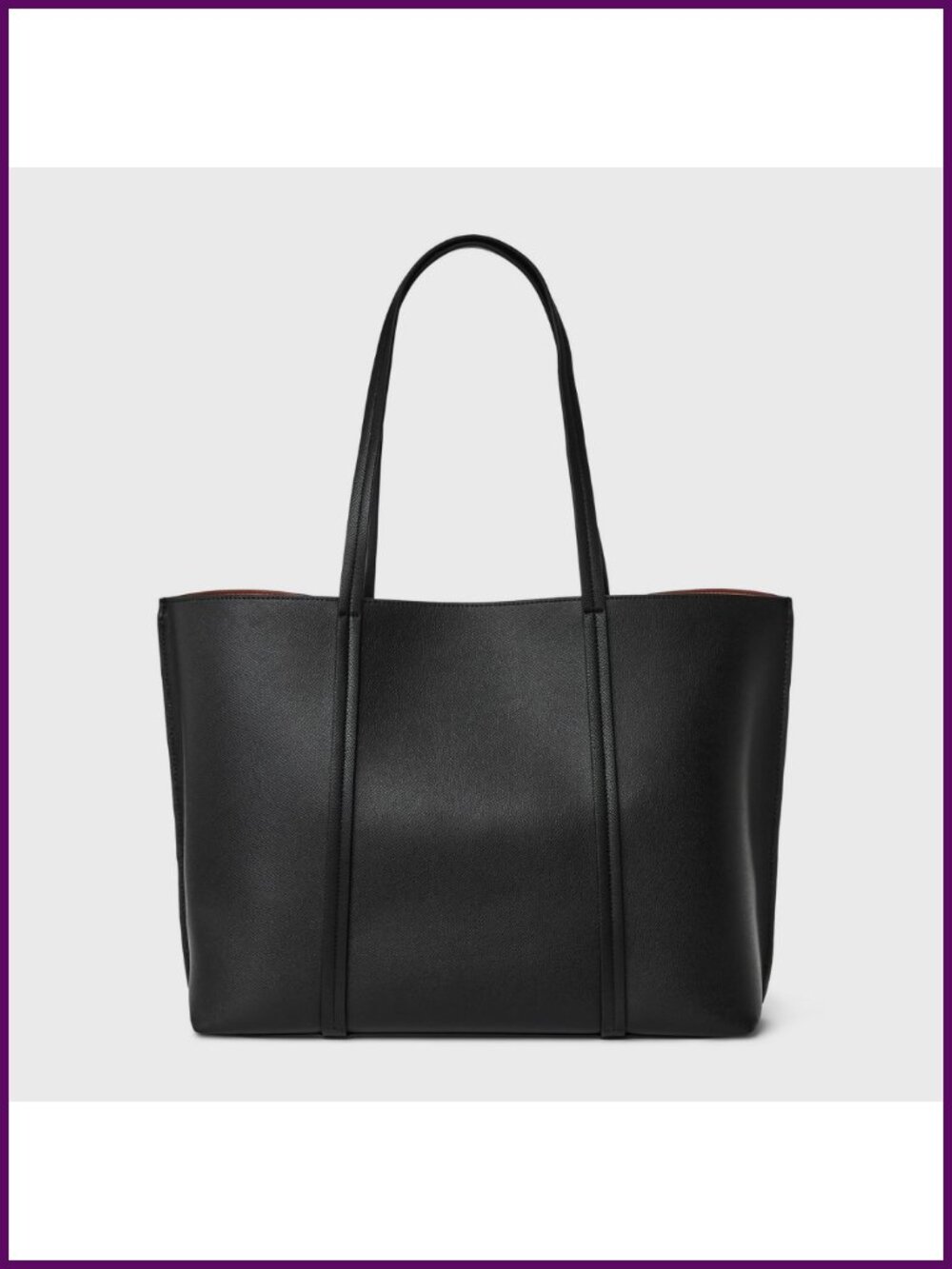 Triple Compartment Work Tote Handbag with Double Handles